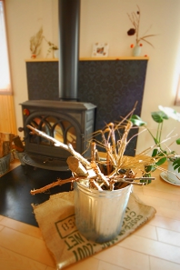 薪ストーブのリビング